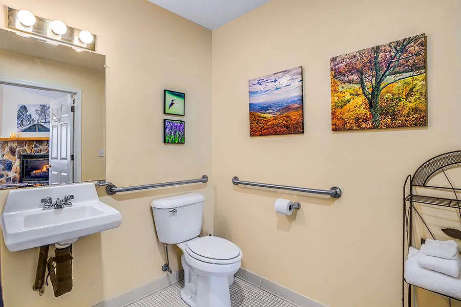 ADA Cabins in Virginia Mountains, Accessible Bathroom Safety Rails