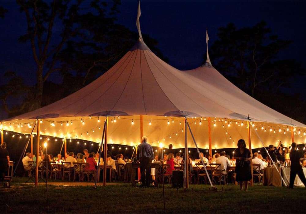 Tented Wedding Reception at Night
